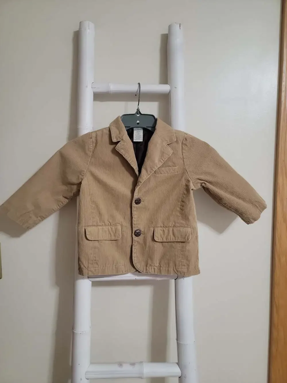 Gymboree Vintage Boys 2T Tan Corduroy Blazer Jacket Elbow Patches Preppy